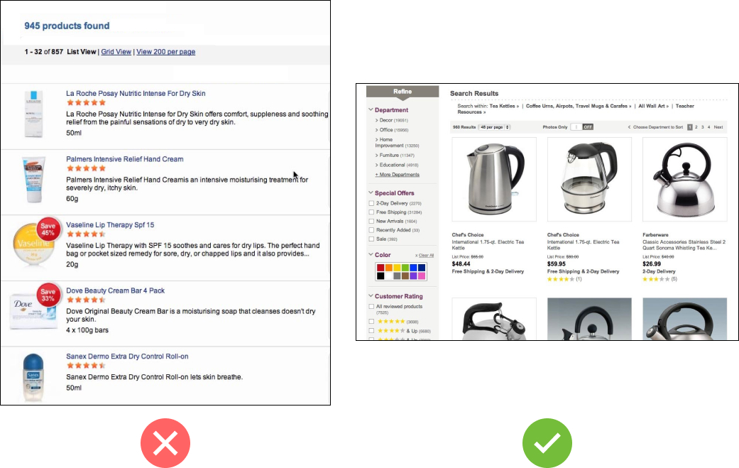 Displaying irrelevant search results